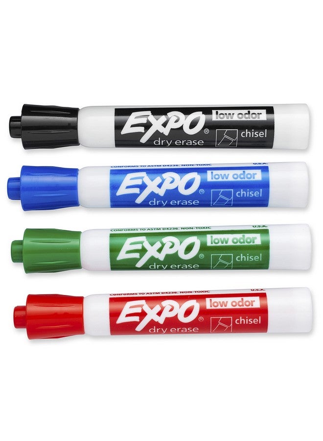 Expo Low Odor Dry Erase Markers, Chisel Tip, Assorted Colors, 4 Count - Image 3