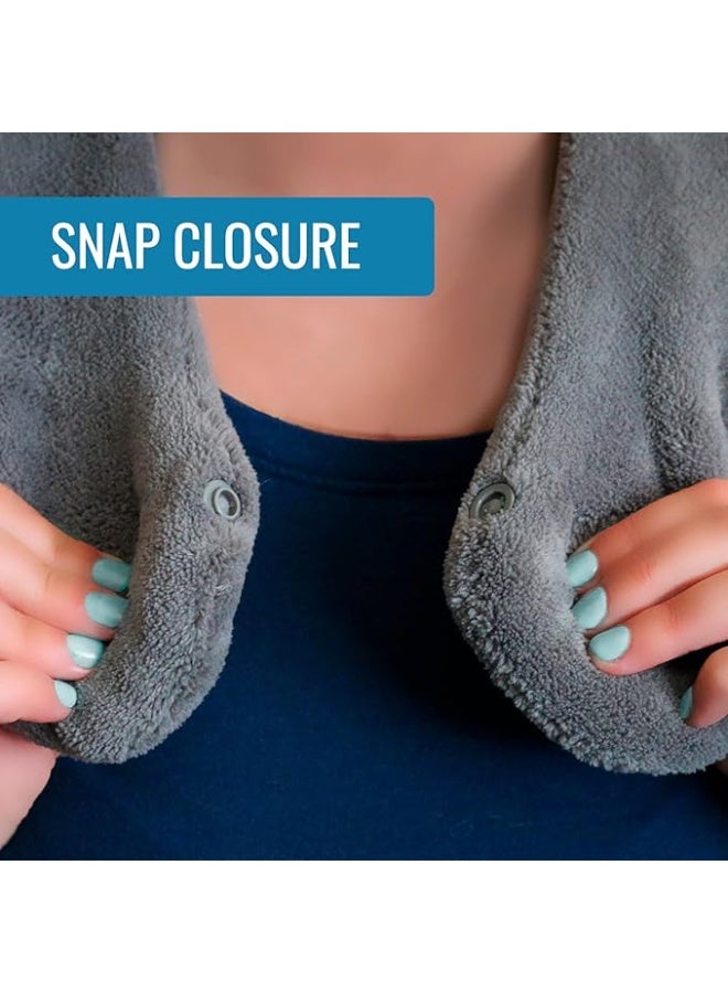 وسادة تدفئة كهربائية لتخفيف الآلام المستهدفة - لفافة حرارية علاجية للرقبة والأكتاف والظهر والصداع - 3 مستويات للحرارة مع إيقاف تلقائي - تصميم مريح لتخفيف التوتر - رمادي - Image 3