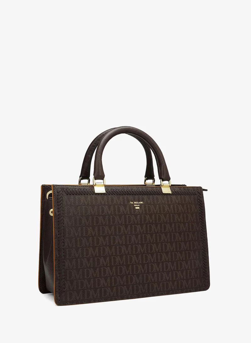 Da Milano Genuine Leather Brown Satchel Bag
