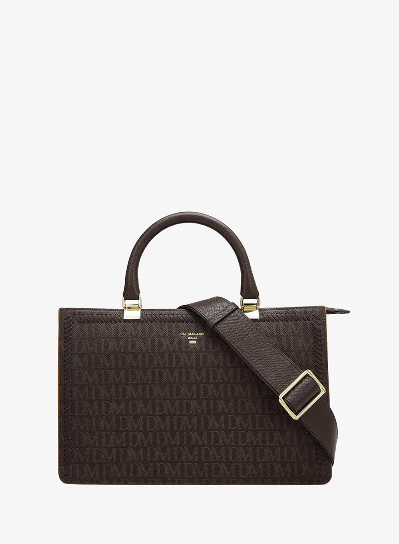 Da Milano Genuine Leather Brown Satchel Bag