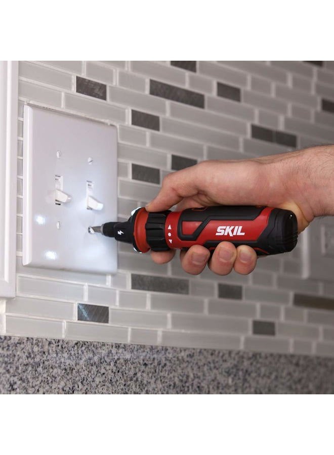 SKIL Rechargeable 4V Cordless Screwdriver with Circuit Sensor Technology Includes 45pcs Bit Set, USB Charging Cable, Carrying Case - SD561204 - Image 5