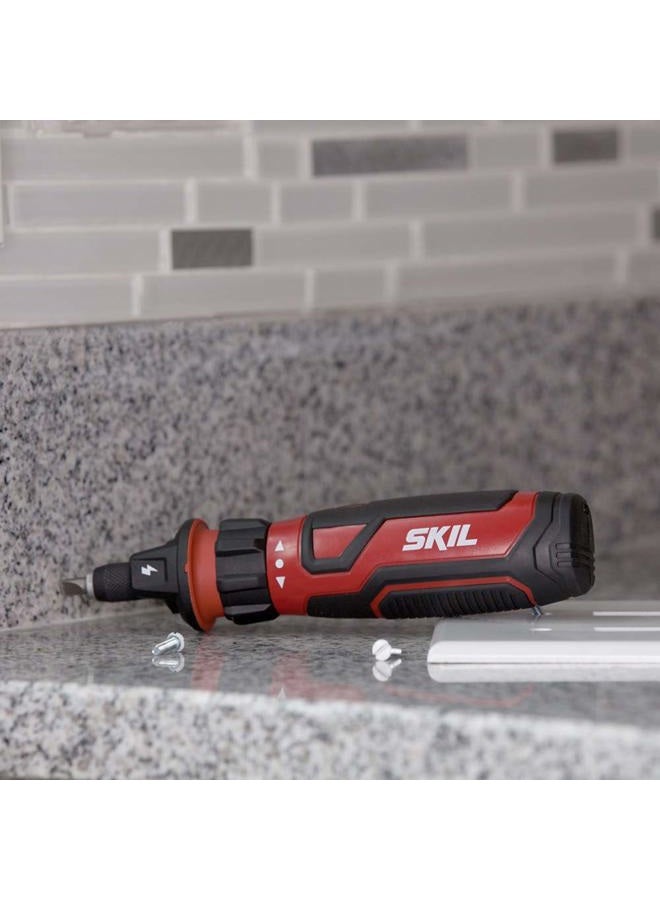 SKIL Rechargeable 4V Cordless Screwdriver with Circuit Sensor Technology Includes 45pcs Bit Set, USB Charging Cable, Carrying Case - SD561204 - Image 4