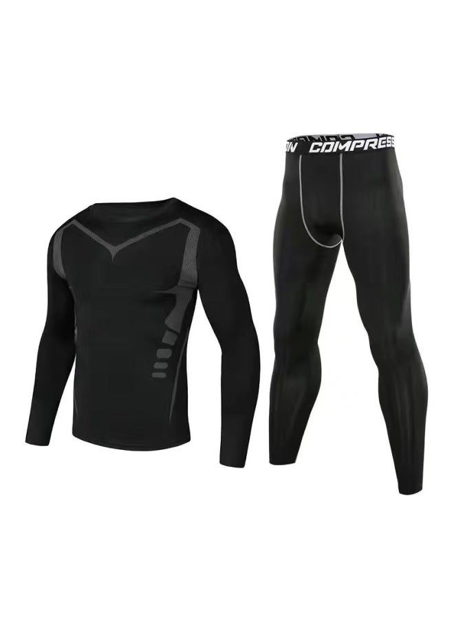 Loquat Swimsuit Men's Top Anti-embarrassment Adult Swimming Diving Suit Suit Summer Men's Swimming Trunks Men's Full Body Sun Protection Long Sleeve-Color:Science Fiction Long Sleeve Two-piece Set-  - Image 1
