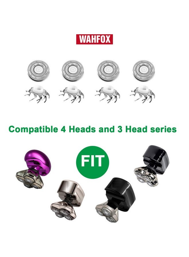 WAHFOX 4 Pcs Shaver Replacement Blades For Skull Shaver Pitbull Replacement Blades For Carver Pitbull Gold Pro/Platinum Pro/Silver Pro Pitbull Gold Replacement Heads - Image 3