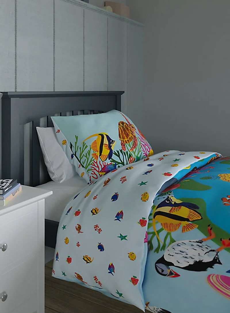 Marks & Spencer Cotton Ab Under The Sea Single Bedding Set