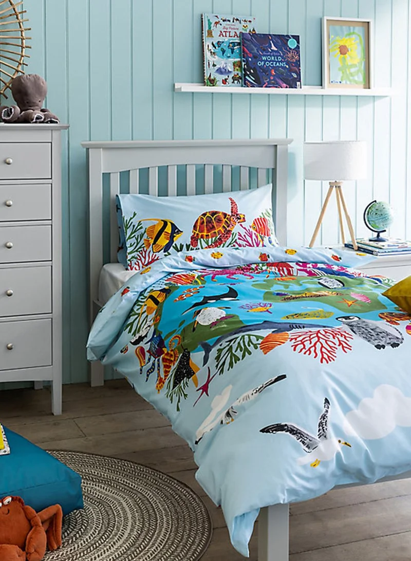 Marks & Spencer Cotton Ab Under The Sea Single Bedding Set