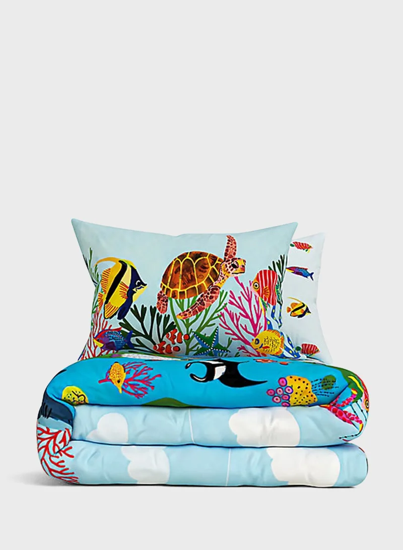 Marks & Spencer Cotton Ab Under The Sea Single Bedding Set