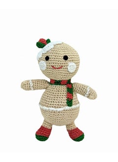 Happy Threads Happy Threads, Handcrafted Crochet Soft Toy, Ginger Breadman,Christmas Soft Toys, Festive Home Decor Items, Suitable for Christmas Decorations at Home,Office and Other Spaces  - Image 1