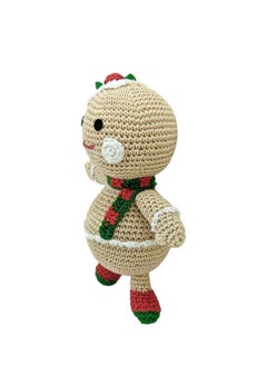 Happy Threads Happy Threads, Handcrafted Crochet Soft Toy, Ginger Breadman,Christmas Soft Toys, Festive Home Decor Items, Suitable for Christmas Decorations at Home,Office and Other Spaces  - Image 3