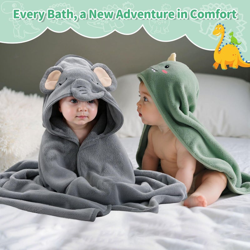 Saranna Baby Hooded Towels for Newborn 13pcs, Soft Baby Bath Towels and Washcloths Set for Toddlers, Infant Towels with Hood Set. - Image 4