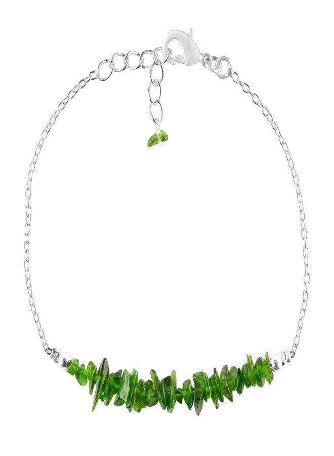 يانارا أساور ديوبسيد كروم للنساء، مرصعة بأحجار كريمة طبيعية، حجر بخت شهر يونيو، مطلية بالفضة، سلسلة قابلة للتعديل من 7 إلى 8 بوصات، مرصعة بكريستالات الشاكرا، هدايا عصرية لعيد ميلادها - Image 3