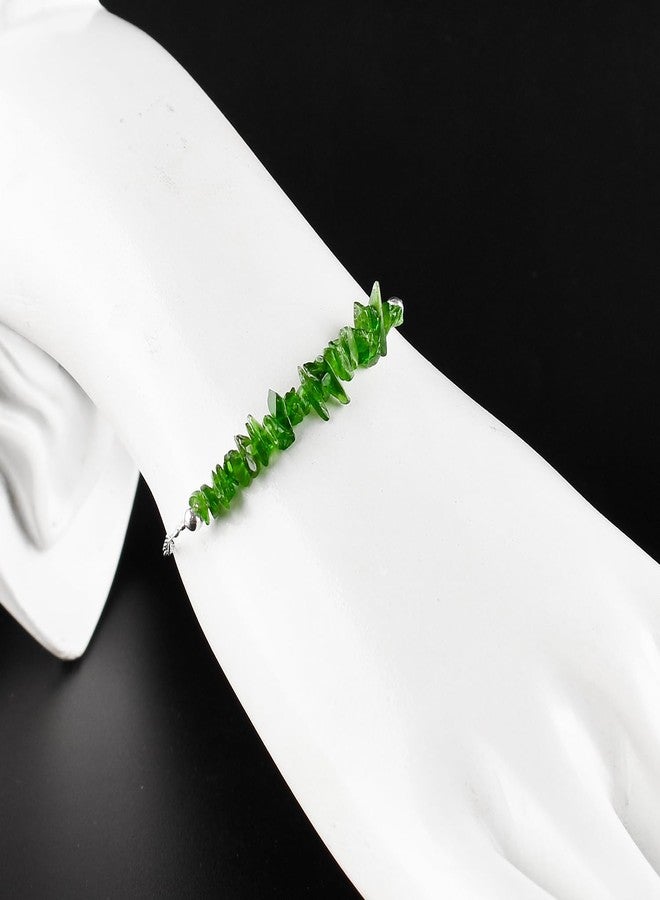 يانارا أساور ديوبسيد كروم للنساء، مرصعة بأحجار كريمة طبيعية، حجر بخت شهر يونيو، مطلية بالفضة، سلسلة قابلة للتعديل من 7 إلى 8 بوصات، مرصعة بكريستالات الشاكرا، هدايا عصرية لعيد ميلادها - Image 2