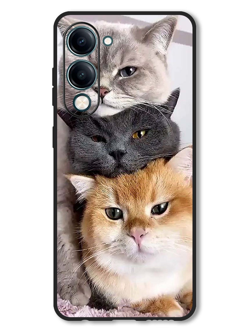 Theodor Case Compatible with Vivo Y29s Protection Shockproof Bumper Cover Cats - Image 1