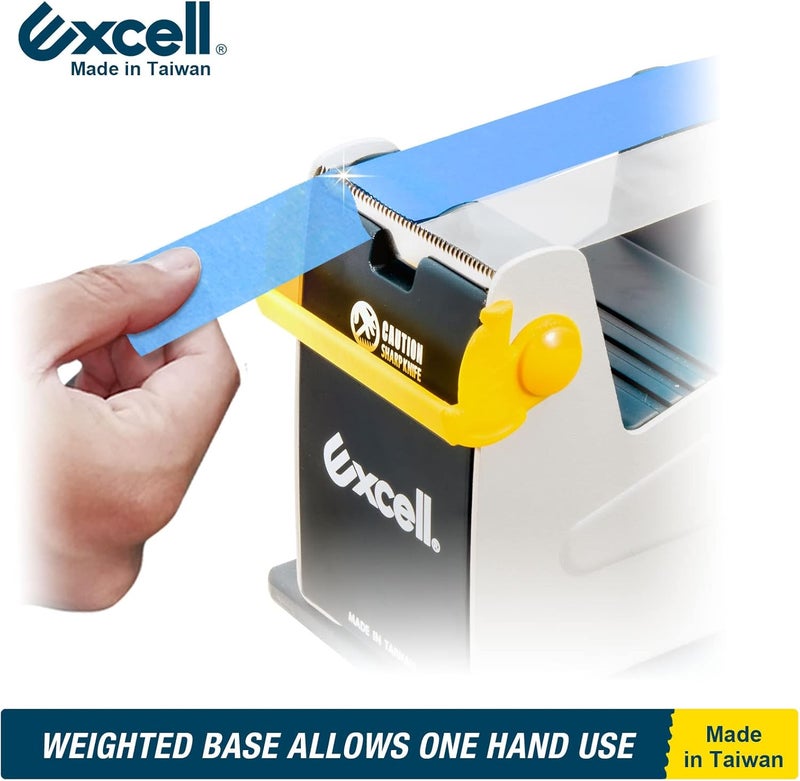excell ET-227 Heavy Duty Steel Desk Tape Dispenser (2" Wide) with Safety Blade Cover, Desk Top Dispenser for Home,Office, Shop, Retail Store and Warehouse Wrapping Purpose (2 Inch) - Image 3