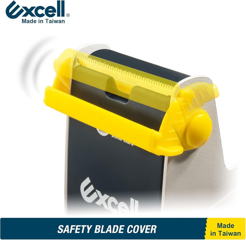 excell ET-227 Heavy Duty Steel Desk Tape Dispenser (2" Wide) with Safety Blade Cover, Desk Top Dispenser for Home,Office, Shop, Retail Store and Warehouse Wrapping Purpose (2 Inch) - Image 2