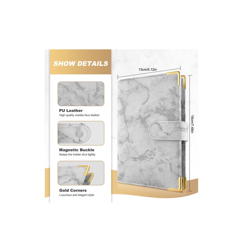 Zikra Budget Binder, Budget Binder with Zipper Envelopes, Cash Envelopes for Budgeting and Saving Money, Money Organizer for Cash, 14Pcs Budget Planner with Cash Envelopes Grey - Image 2