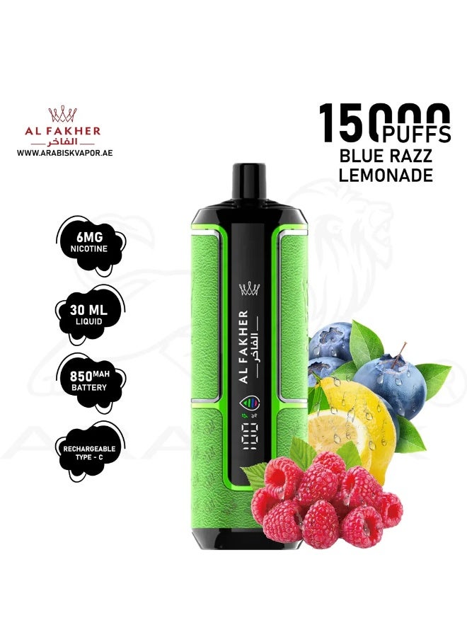 AL FAKHER CROWN BAR HYPERMAX BIG CLOUD VAPE 15000 PUFFS 6MG - BLUE RAZZ LEMONADE Disposable Vape - Image 1