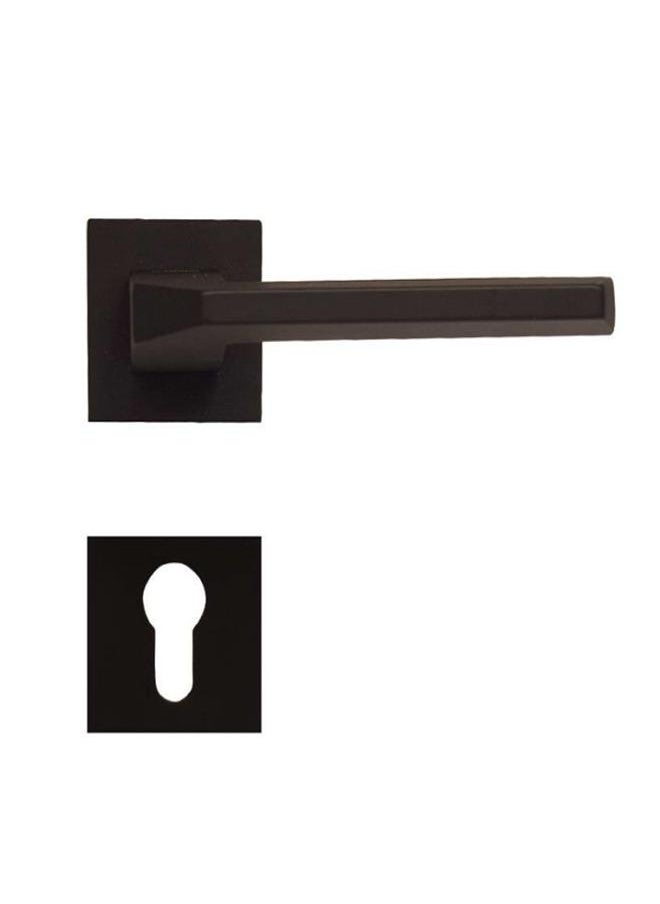 AHRAM Al-Ahram Rosette Cylinder Door Handle Set Sicuro Flusso Square - Black  - Image 1