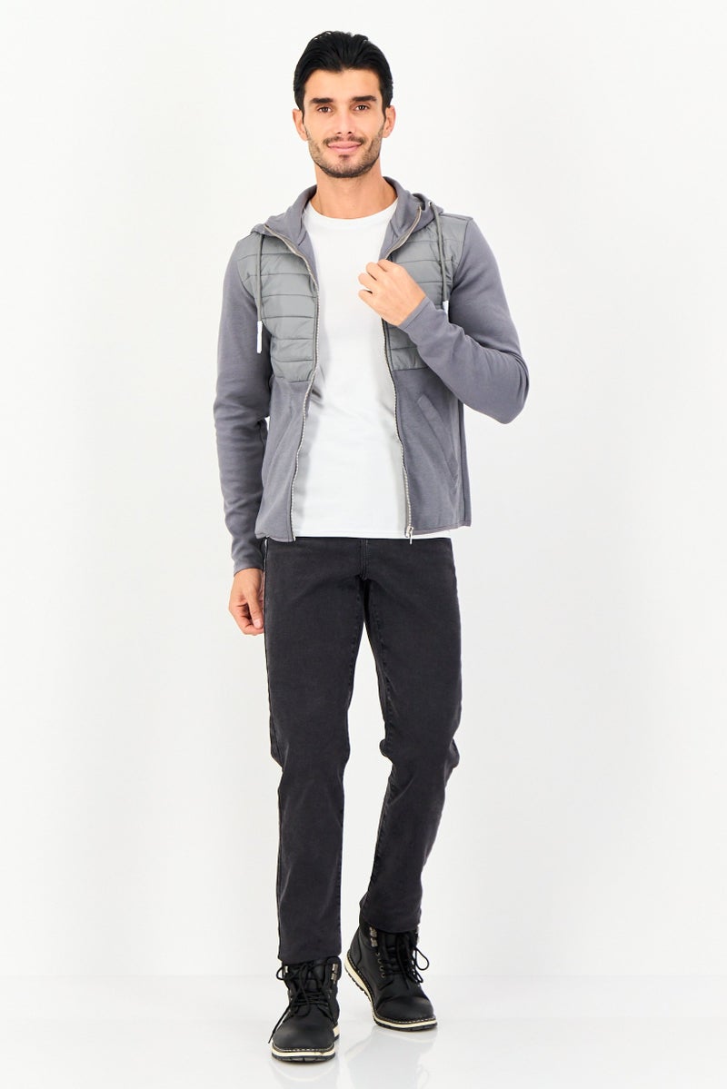 Celio Men Quilted Puffer Jacket, Grey - Image 4