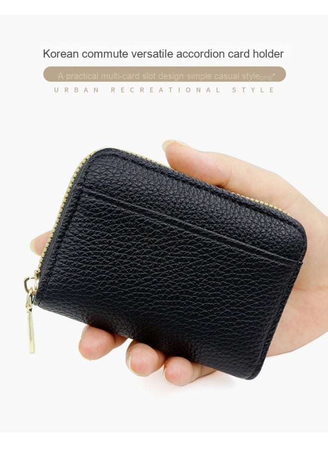 NIBEMINENT Card Bag Pu Texture Large Capacity Card Bag Purse  - Image 1