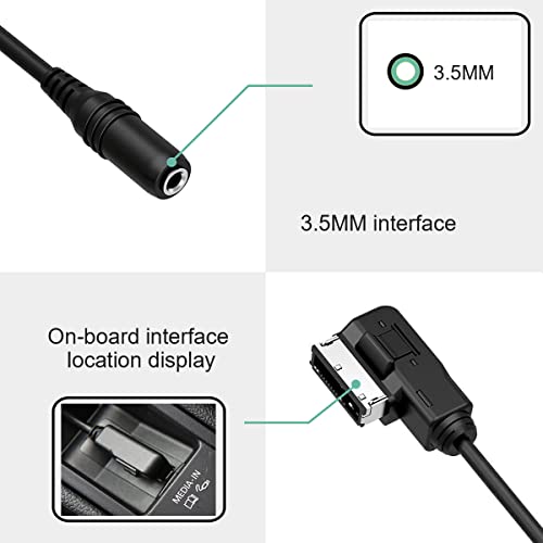CHELINK MI Music Interface to 3.5mm Female Aux-in Cable for Benz, Stereo Jack Cord Audio Adapter Compatible for i-Phone i-Pad i-Pod Andriod Smartphone MP3 Player and More, Fit for Mercedes Benz - Image 3