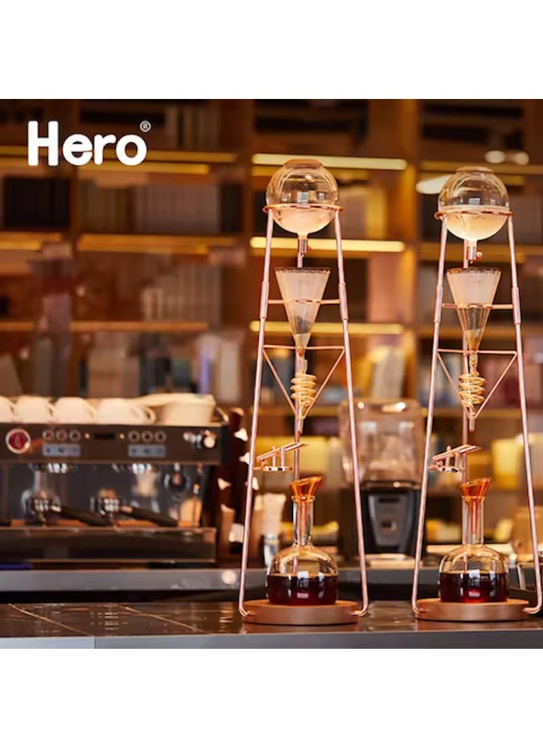 zeroHero zeroHero Cold Brew Drip Coffee Maker Luxury Iced Coffee Cold Brew Tower,1200ml- Ice Drip Coffee Maker for Barista, Coffee Lovers-90cm Height ,Borosilicate Glass , Color Rose Gold.  - Image 5