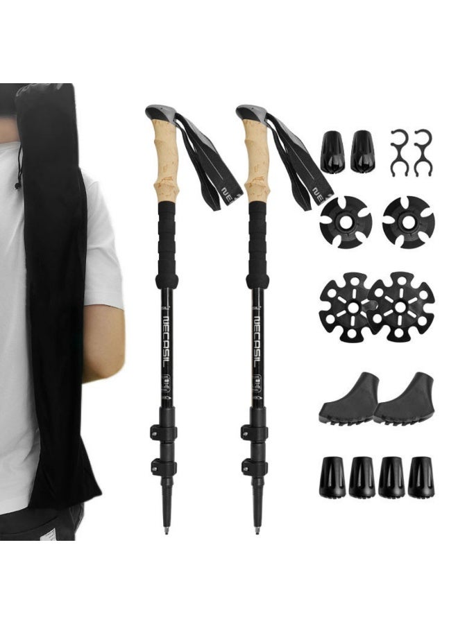 Toriseek Trekking Poles - Lightweight Aluminum Hiking Sticks with Cork Grips, Adjustable Telescopic Design, Metal Flip Lock for Men & Women - Perfect for Hiking, Walking, Camping - Image 1