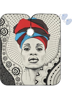 visesunny Barber Cape Tribal Style African Woman Polyester Hair Cutting Salon Cape Apron AntiStatic Haircut WaterResistant Shaving Cloth Beard Shaving Bib Hairdressing Cape
