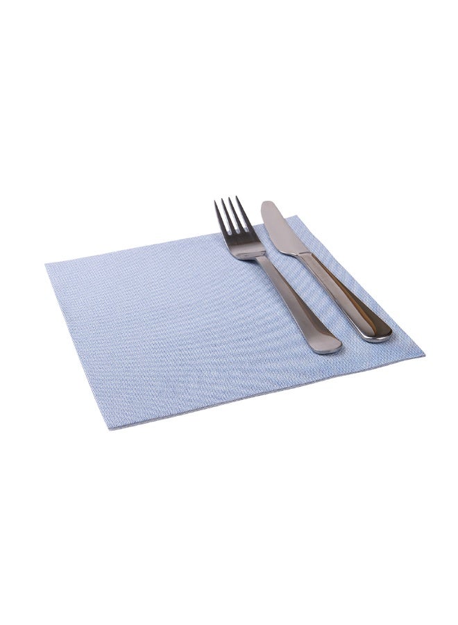 Restaurantware Luxenap 15.75 Inch Disposable Napkins, 600 Soft Linen Like Napkins - Absorbent, Air Laid, Blue Denim Inspired Paper Cloth Like Napkins, Pre-folded, For Dinner Party Guests  - Image 2