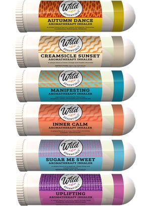 mEssentials Wild Essentials Cheerful 6 Aromatherapy Nasal Inhaler Multi Pack Made with 100% Natural, Therapeutic Grade Essential Oils to Keep You Happy and uplifted 