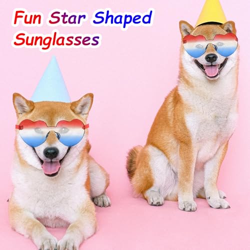 ILHSTY 2 Pair Heart Sunglasses for Women Men, Patriotic Rimless heart Shaped Sunglasses USA Red White Blue Accessories for Memorial Day 4th of July Beach Pool Birthday Party Favor (Red White Blue-Heart) - Image 4
