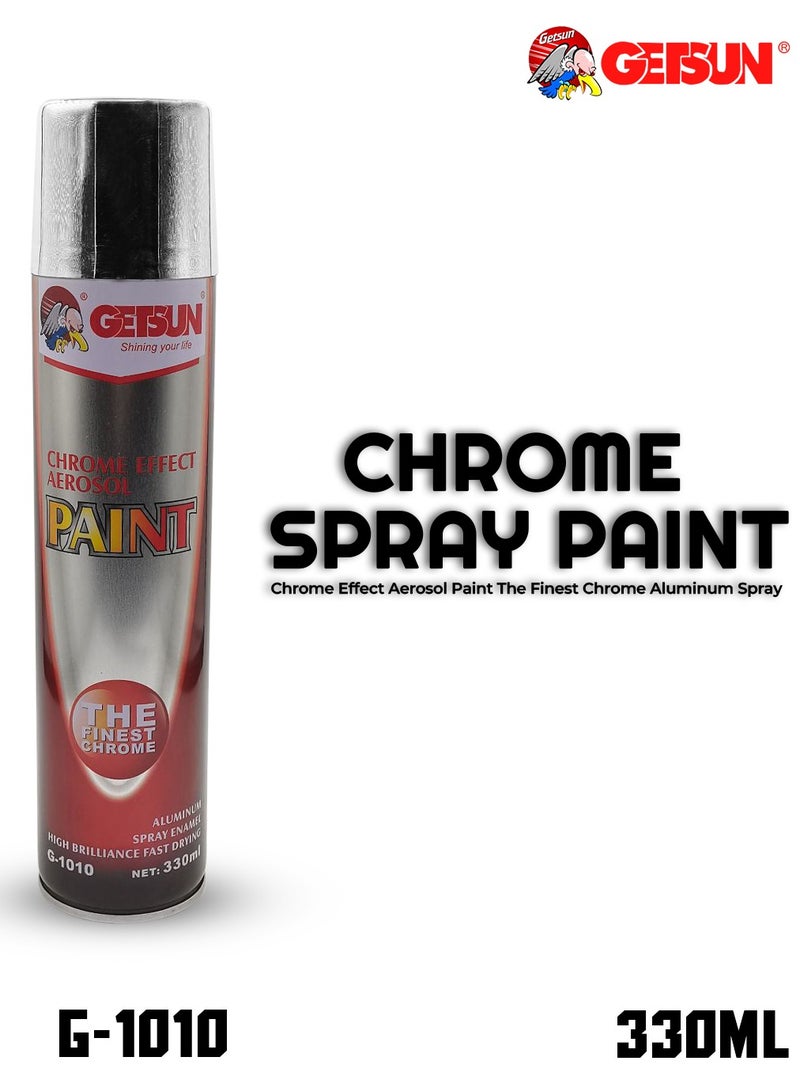 GETSUN Chrome Spray Paint 330ml Chrome Effect Aerosol Paint The Finest Chrome Aluminum Spray Enamel GETSUN G1010 - Image 1