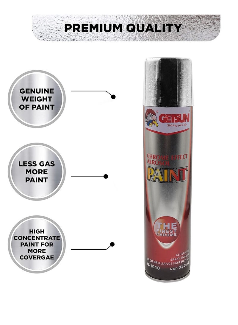 GETSUN Chrome Spray Paint 330ml Chrome Effect Aerosol Paint The Finest Chrome Aluminum Spray Enamel GETSUN G1010 - Image 5