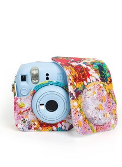 Excefore Protective Camera Case Compatible with Fuji Mini 12 Instant Camera, Amazing Colorful Instax Mini 12 Camera Case, Small PU Leather Carry Case with Adjustable Shoulder Strap - Abstract Painting  - Image 2