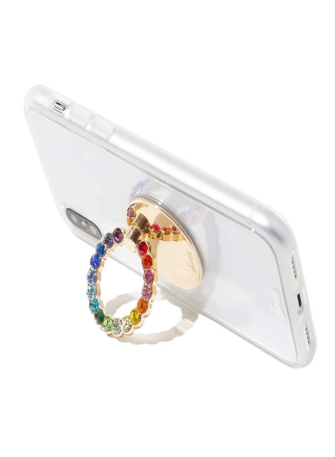 Sonix Embellished Crystal Rhinestone Phone Ring and Stand (Gold, Rainbow) - Image 4