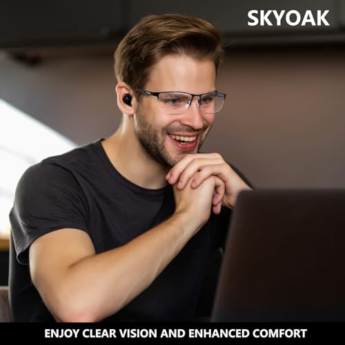 SKYOAK 2 Pack Mens Premium Progressive Multifocus Reading Glasses, TR90 Temples Blue Light Blocking Anti UV/Eye Strain Computer Readers No-Line Half Frame Multifocal Eyeglasses, 1.5x - Image 2