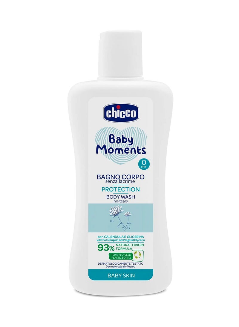 Chicco Baby Moments No Tears Body Wash with Calendula Extract & Glycerin - 200mL for 0+ Months
