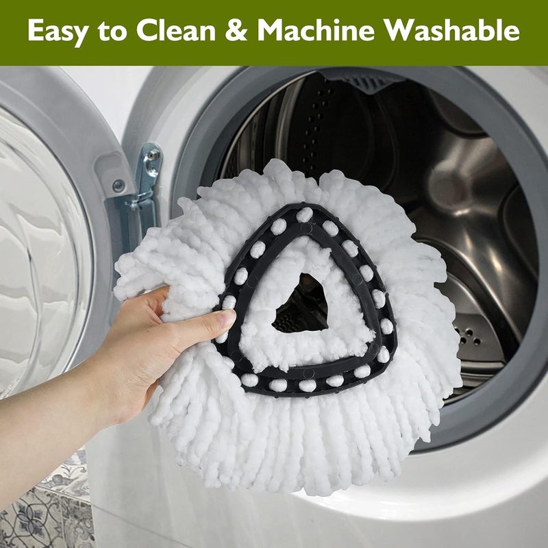 Qulable 4 Pack EasyWring Spin Mop Refill - Mop Replacement Head,Microfiber Spin Mop Refills, Mop Easy Cleaning Floor Head Mop,Mops Head for Floor Cleaning - Image 5