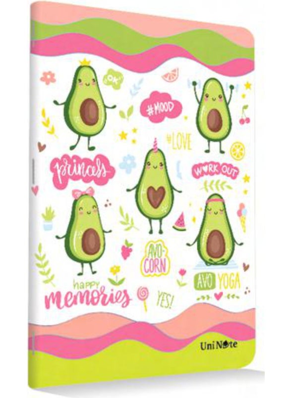Çınar Notebook A4 School Notebook 60 Sheets Lined Avocado Pattern