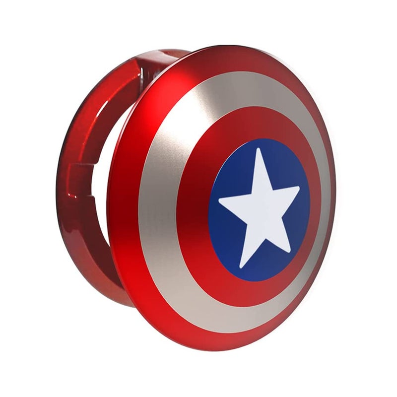 OFFCURVE Captain America Car Engine Start Button Cover, Metal General Engines Ignition Switch Finish Cover, Auto Start Ring Cover - Image 1