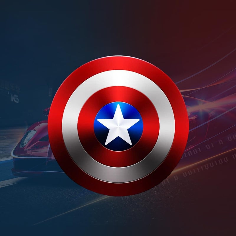 OFFCURVE Captain America Car Engine Start Button Cover, Metal General Engines Ignition Switch Finish Cover, Auto Start Ring Cover - Image 2