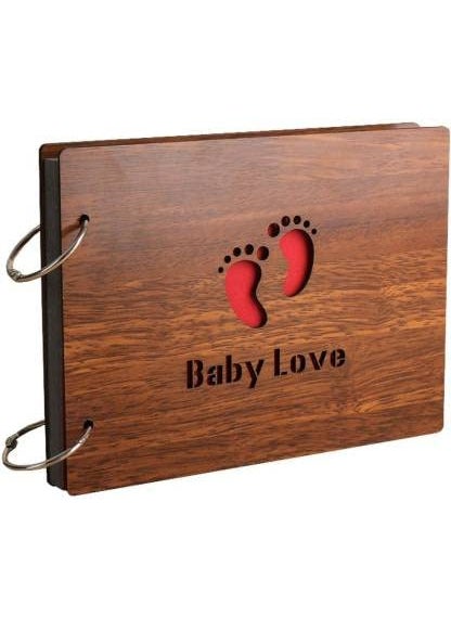 Generic KRISHNA IMPEX Wooden MDF New Baby Memory Book Birthdays Album Anniversary Album Monthsary for Couples Album Wedding Album Photo Album 26 x 16 x 4 cm 30 Sheets  - Image 1