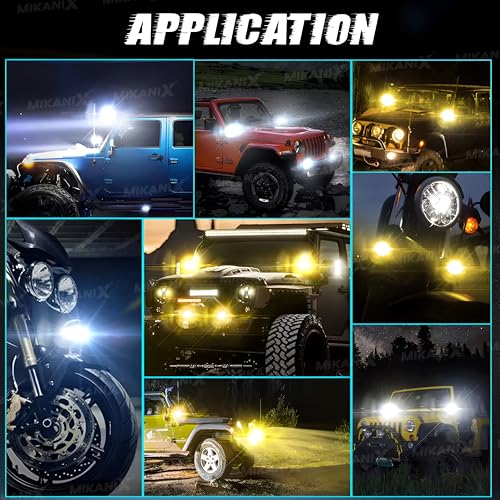OBEROI'S TRADERS Super Bright LED Fog Light Lamp | Spot Light With Dual Color White/Yellow | High & Low Beam For Car, Bike, Scooty & ATVs - Image 3