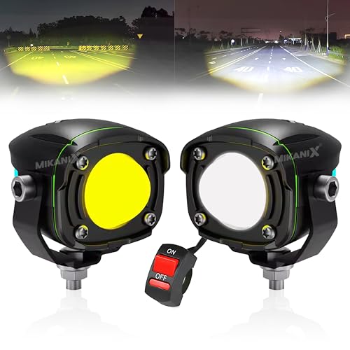 OBEROI'S TRADERS Super Bright LED Fog Light Lamp | Spot Light With Dual Color White/Yellow | High & Low Beam For Car, Bike, Scooty & ATVs - Image 1