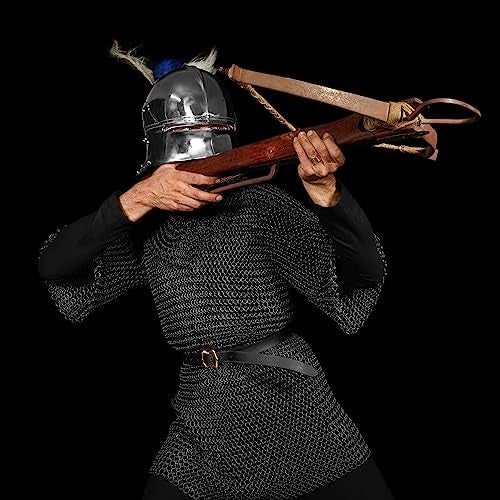 Mythrojan Chainmail Coif Medieval Knight Renaissance Armor Chain Mail Hood Viking LARP 16 Gauge Viking Knight Warrior Armour Costume Replica - Black, Large - Image 5