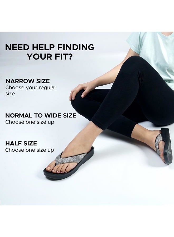 AEROTHOTIC Women's Orthotic Comfort Thong Sandal And Flip Flops With Arch Support For Comfortable Walk 8 Mellow Black - Image 3