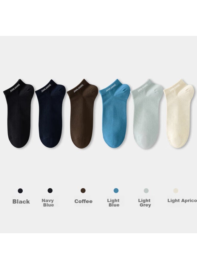 Athlete Jianjiang 7A Antibacterial Men'S Socks Men'S Summer Short Socks Men'S Cotton Socks Breathable High Elastic Wear-Resistant Sports 6 Pairs Pack - Image 2