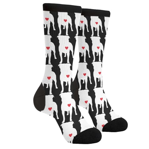 YISHOW Pitbull Dog Men's Unisex Novelty Crew Socks Fun Crazy Dress Socks - Image 1