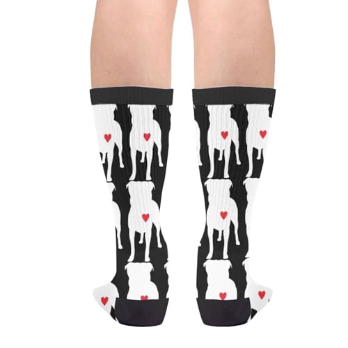 YISHOW Pitbull Dog Men's Unisex Novelty Crew Socks Fun Crazy Dress Socks - Image 2