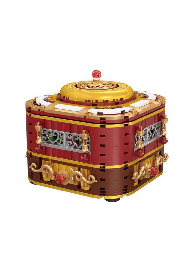 Red Gift Box Puzzle Model Set Building Blocks Creative Diy Simulation Collection Building Assembly Toys Children'S Gift  - Image 1